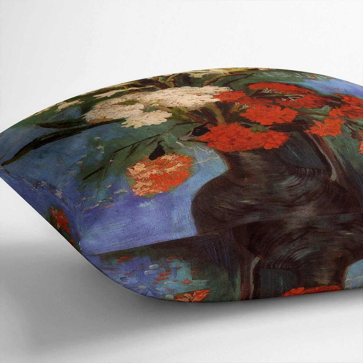 Vase with Carnations and Other Flowers by Van Gogh Throw Pillow