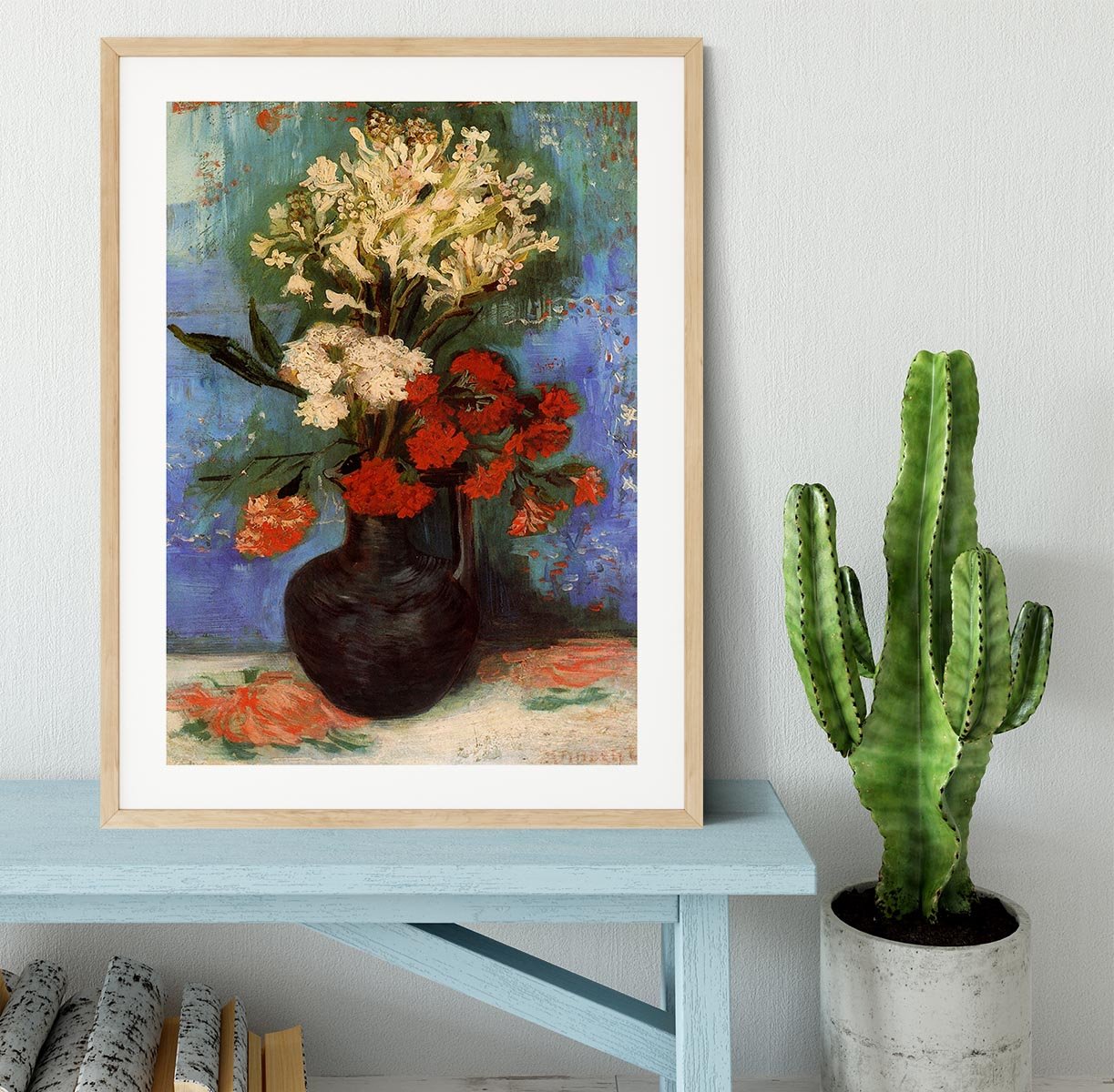 Vase with Carnations and Other Flowers by Van Gogh Framed Print - Canvas Art Rocks - 3