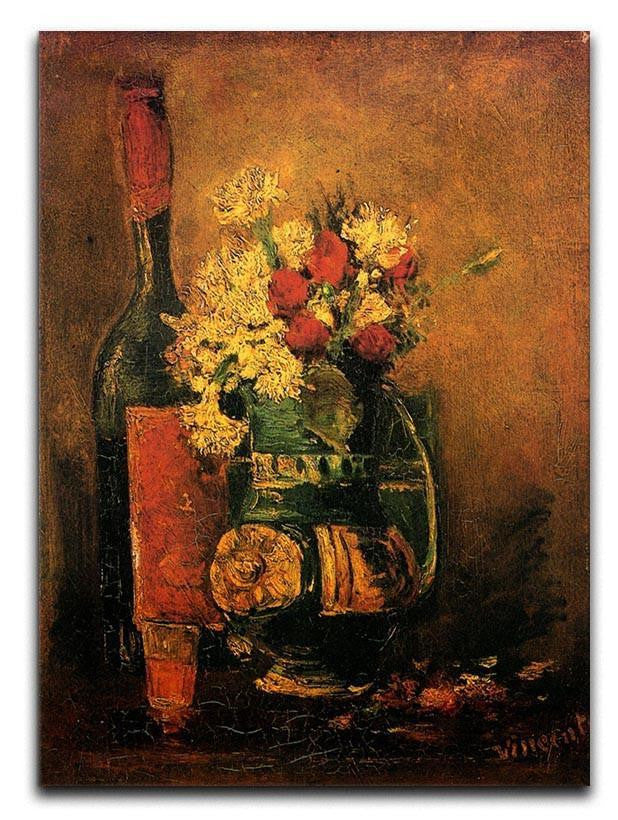 Vase with Carnations and Roses and a Bottle by Van Gogh Canvas Print & Poster  - Canvas Art Rocks - 1