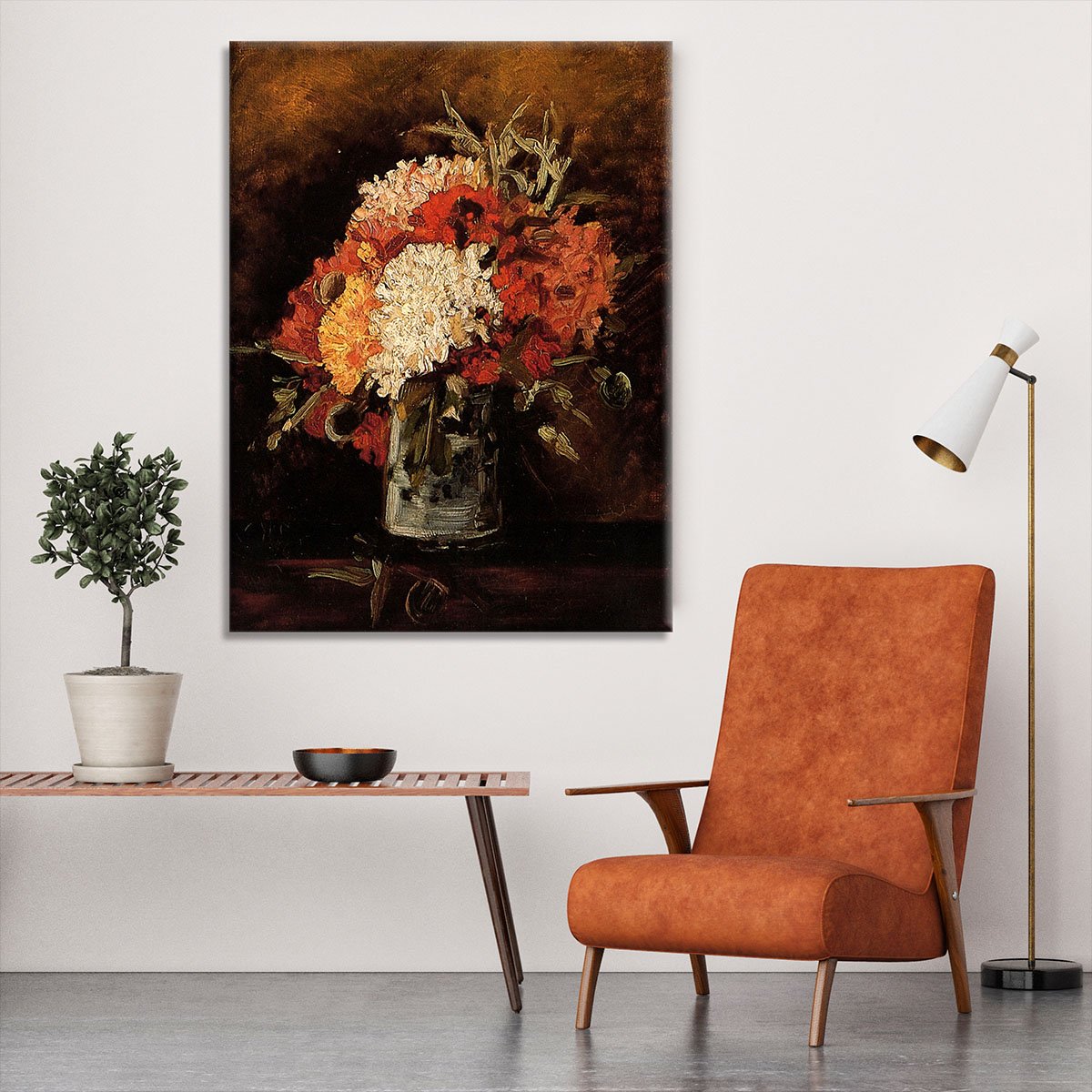 Vase with Carnations by Van Gogh Canvas Print or Poster