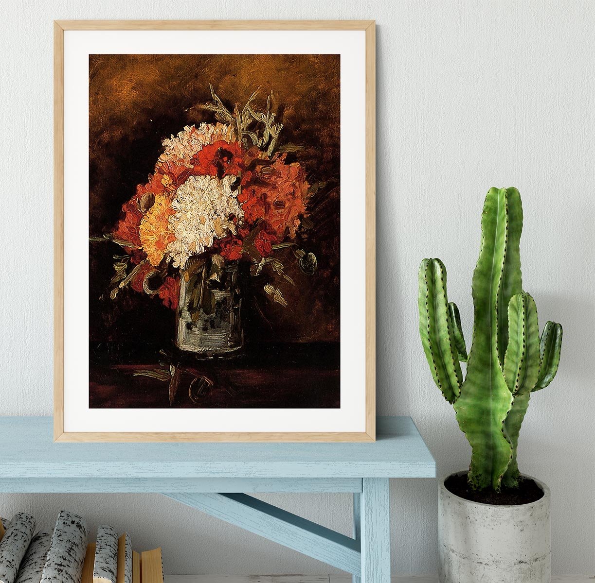 Vase with Carnations by Van Gogh Framed Print - Canvas Art Rocks - 3
