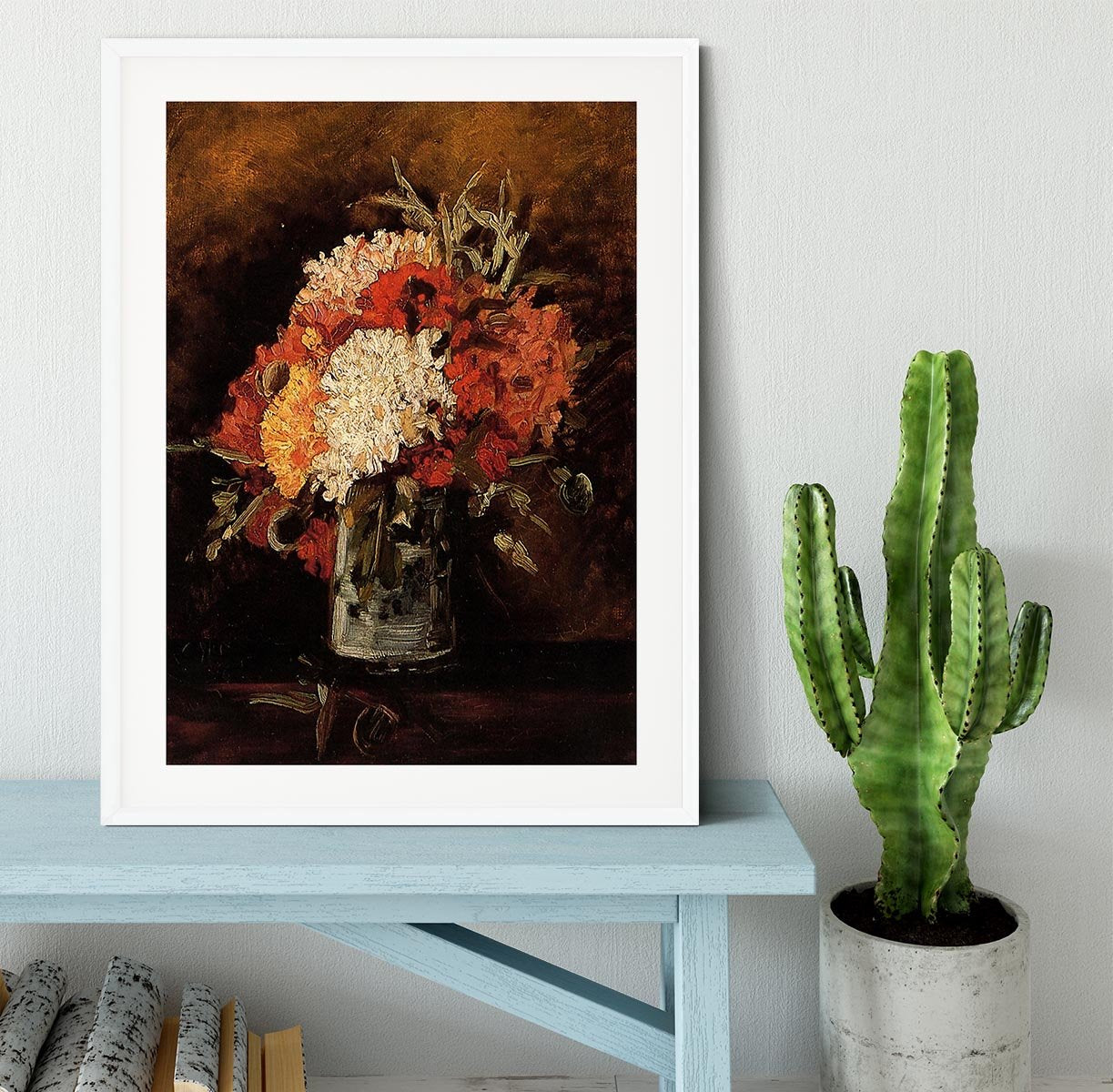 Vase with Carnations by Van Gogh Framed Print - Canvas Art Rocks - 5