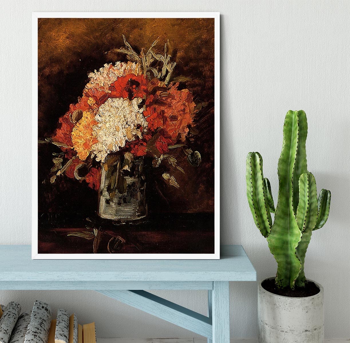 Vase with Carnations by Van Gogh Framed Print - Canvas Art Rocks -6