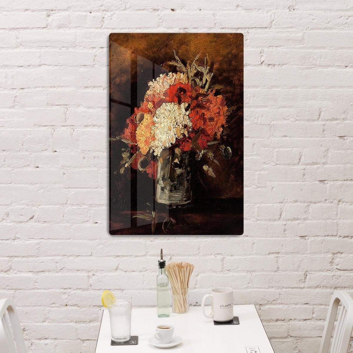 Vase with Carnations by Van Gogh HD Metal Print