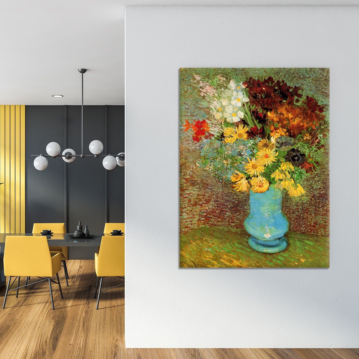 Vase with Daisies and Anemones by Van Gogh Canvas Print or Poster