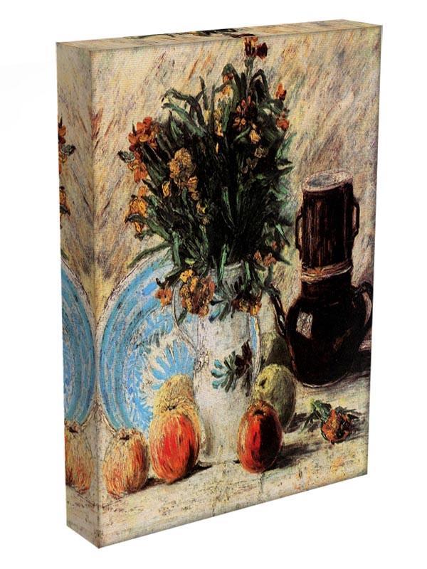 Vase with Flowers Coffeepot and Fruit by Van Gogh Canvas Print & Poster - Canvas Art Rocks - 3