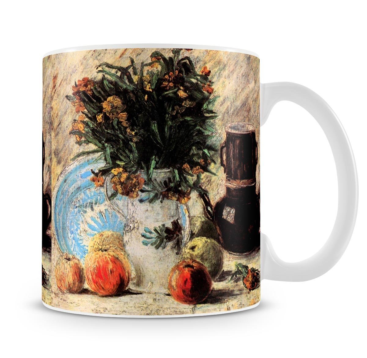 Vase with Flowers Coffeepot and Fruit by Van Gogh Mug - Canvas Art Rocks - 4
