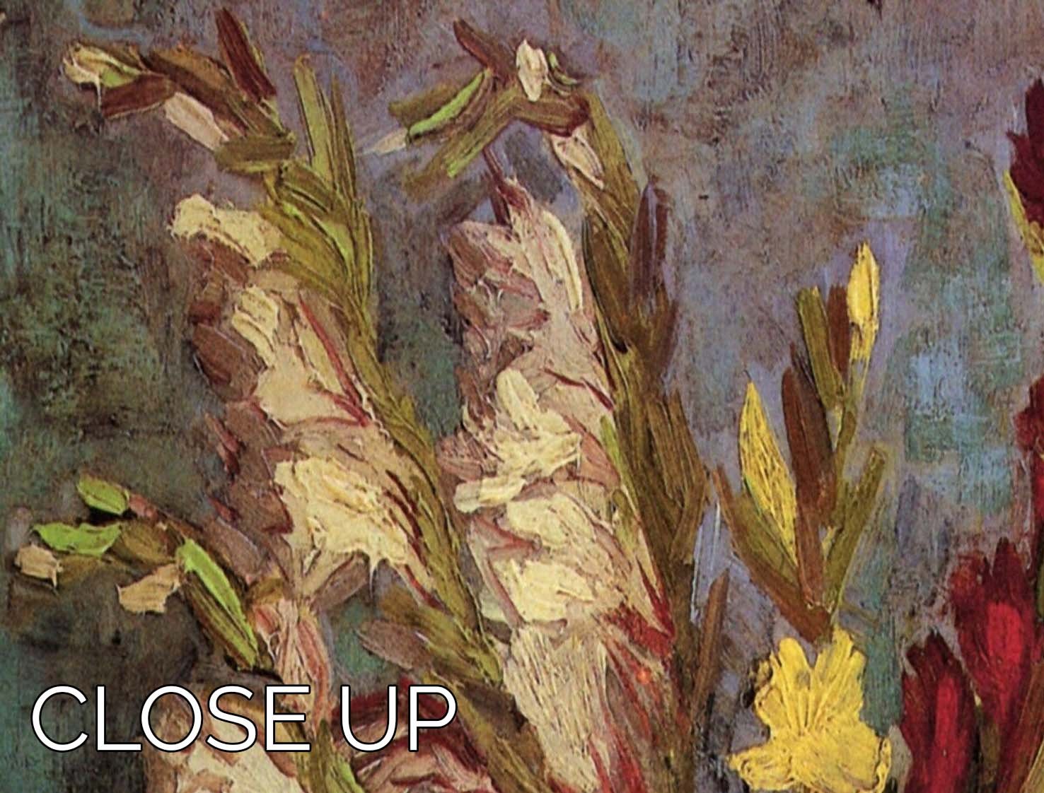 Vase with Gladioli 4 by Van Gogh 3 Split Panel Canvas Print - Canvas Art Rocks - 3