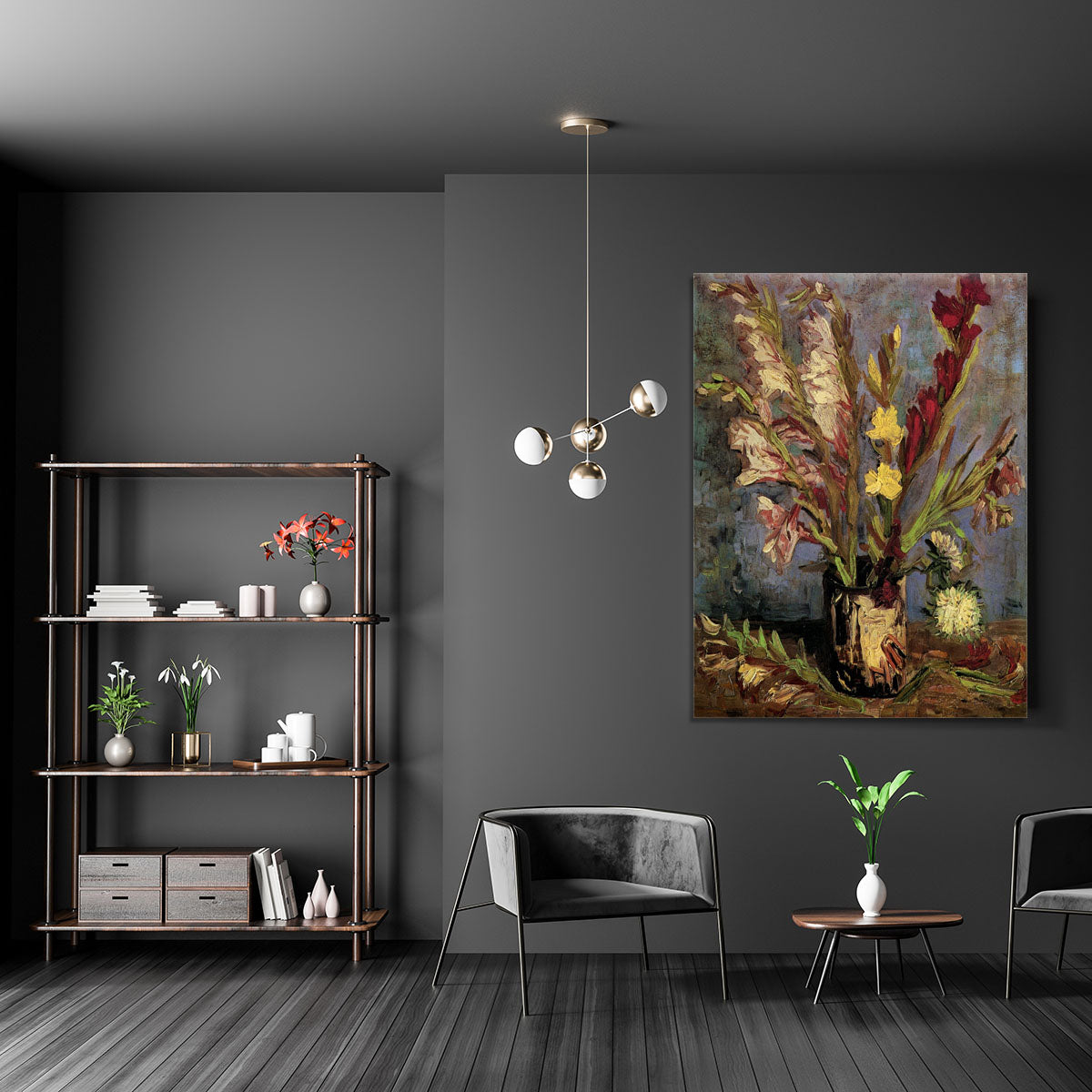 Vase with Gladioli 4 by Van Gogh Canvas Print or Poster - Canvas Art Rocks - 5
