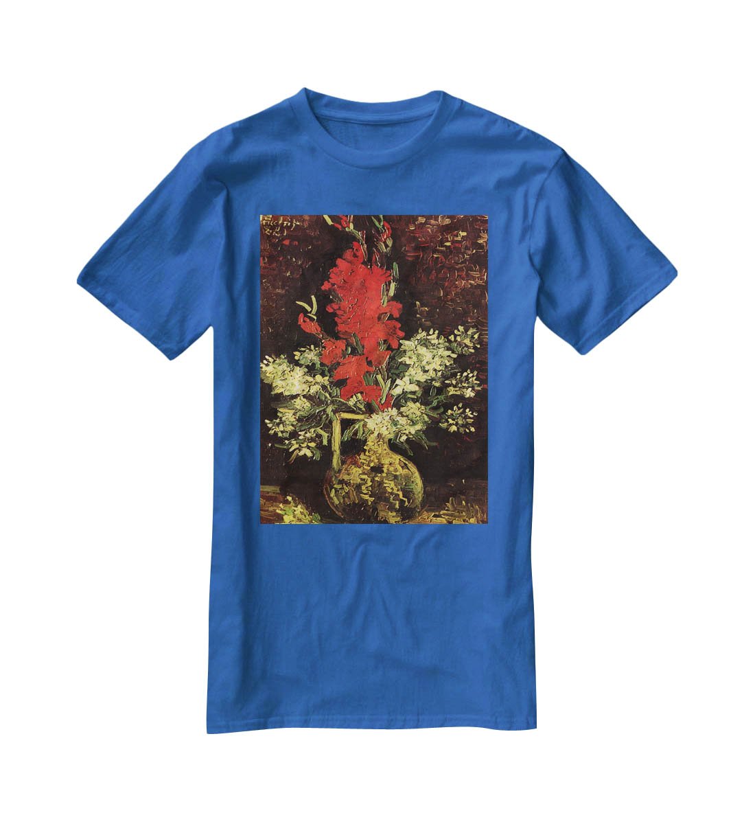 Vase with Gladioli and Carnations by Van Gogh T-Shirt - Canvas Art Rocks - 2