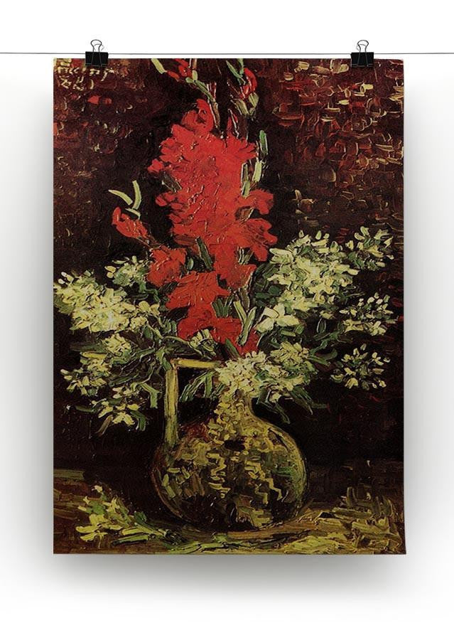 Vase with Gladioli and Carnations by Van Gogh Canvas Print & Poster - Canvas Art Rocks - 2