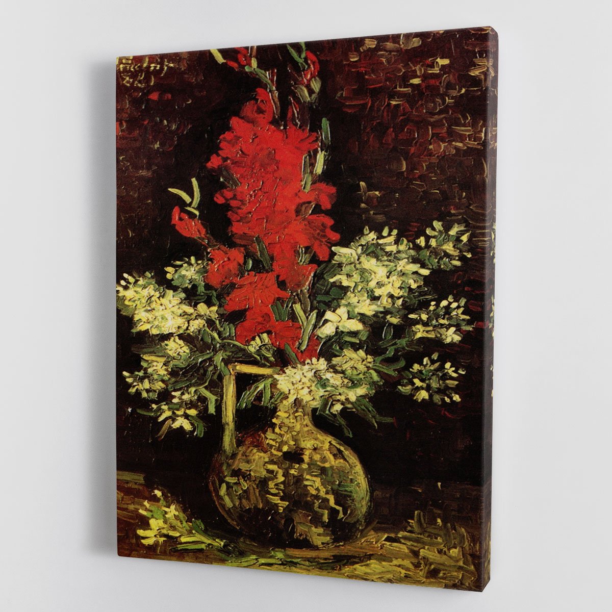 Vase with Gladioli and Carnations by Van Gogh Canvas Print or Poster