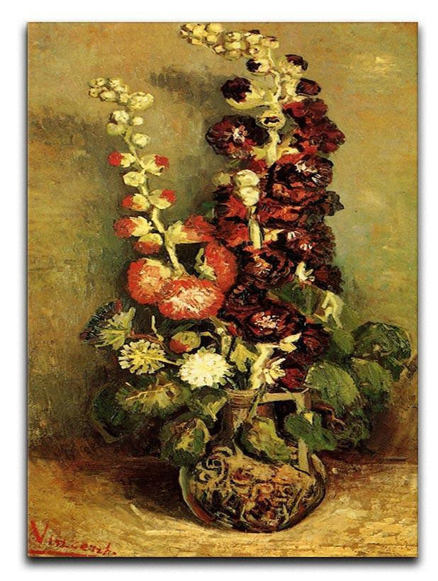 Vase with Hollyhocks by Van Gogh Canvas Print & Poster  - Canvas Art Rocks - 1