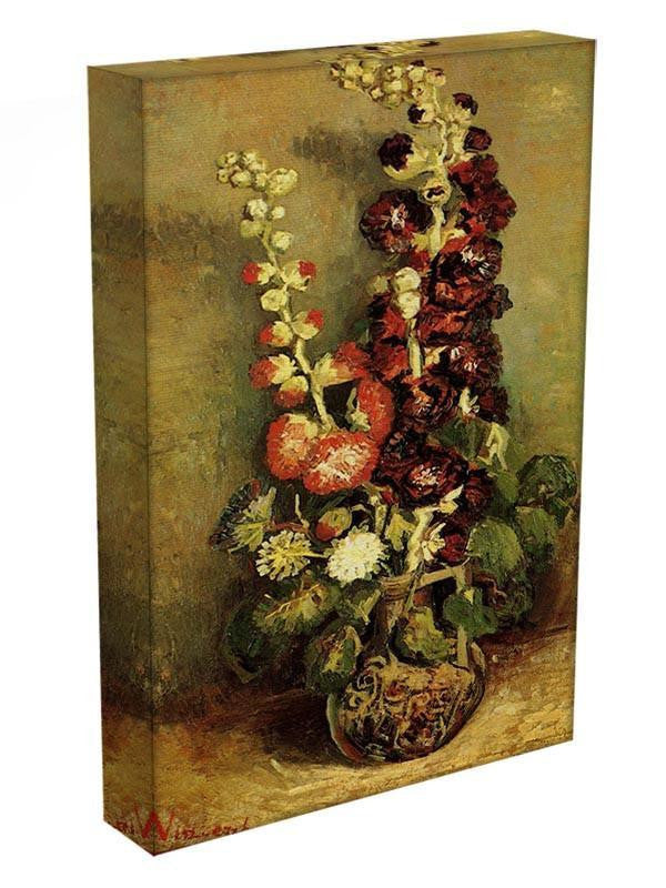 Vase with Hollyhocks by Van Gogh Canvas Print & Poster - Canvas Art Rocks - 3
