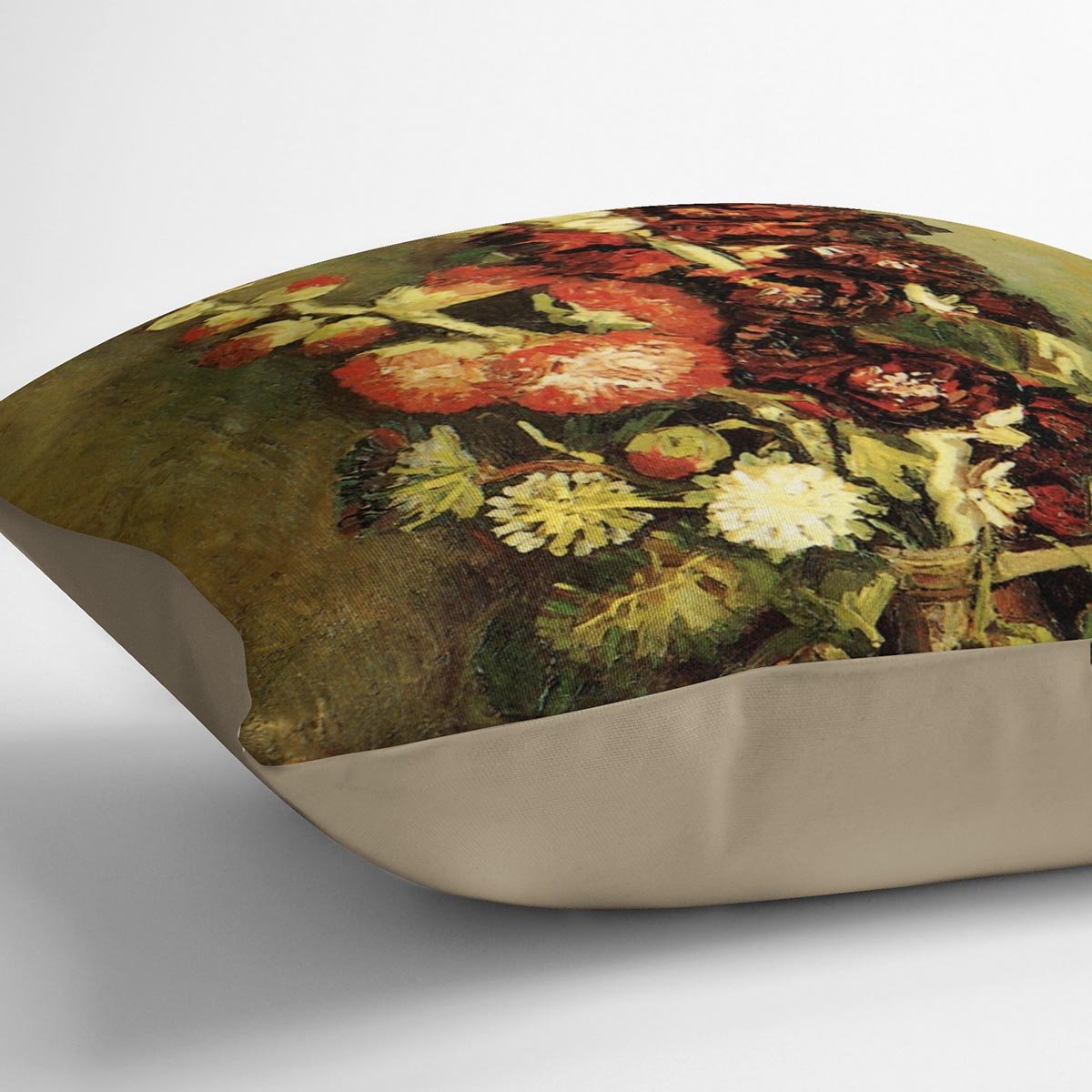 Vase with Hollyhocks by Van Gogh Throw Pillow