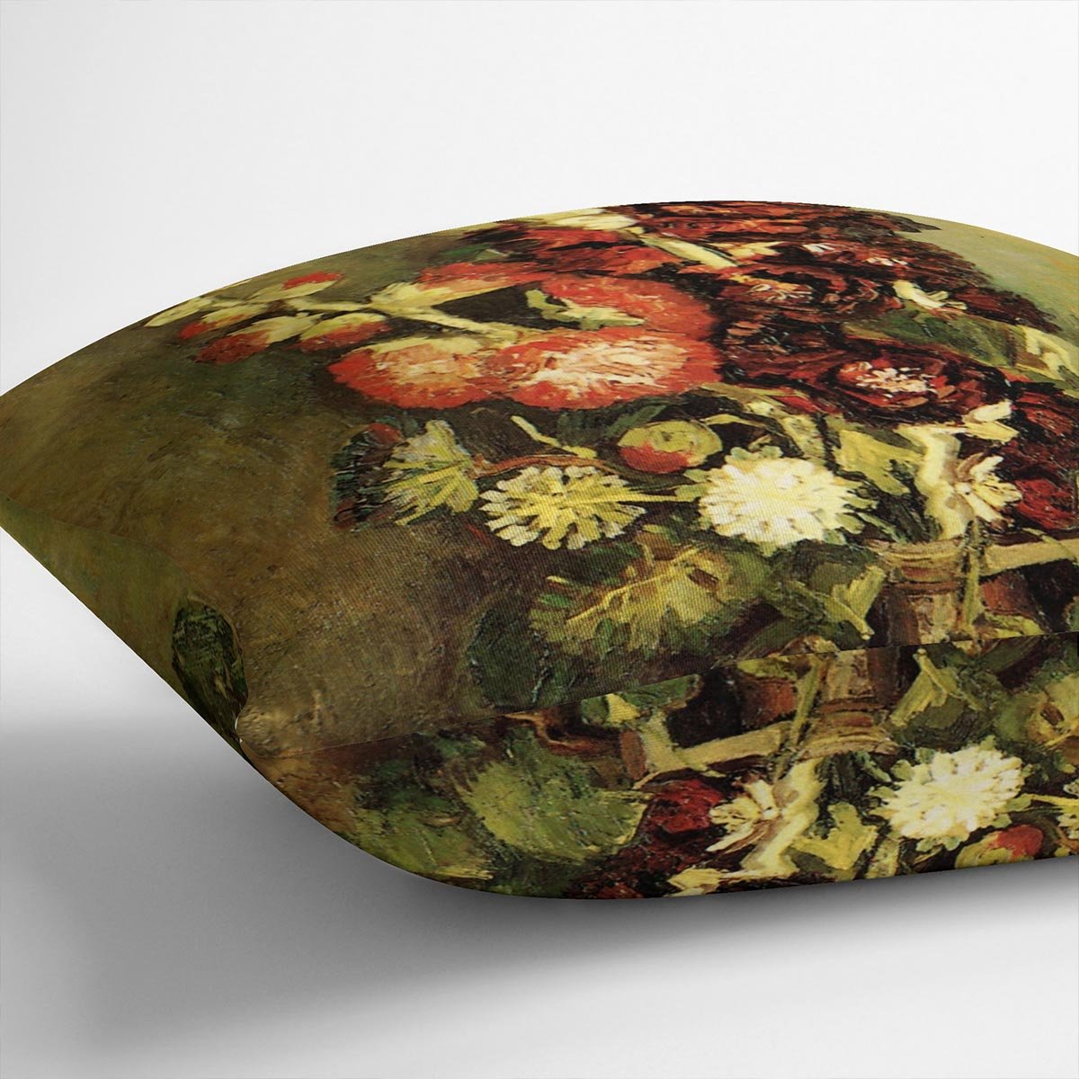 Vase with Hollyhocks by Van Gogh Throw Pillow