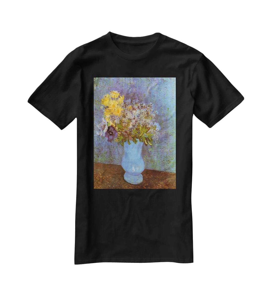 Vase with Lilacs Daisies and Anemones by Van Gogh T-Shirt - Canvas Art Rocks - 1