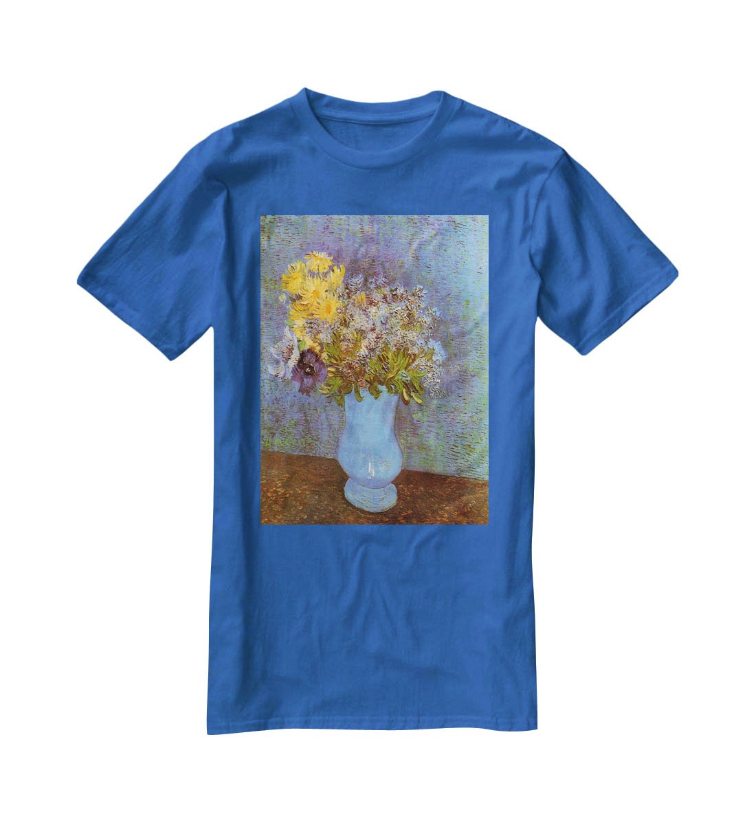 Vase with Lilacs Daisies and Anemones by Van Gogh T-Shirt - Canvas Art Rocks - 2