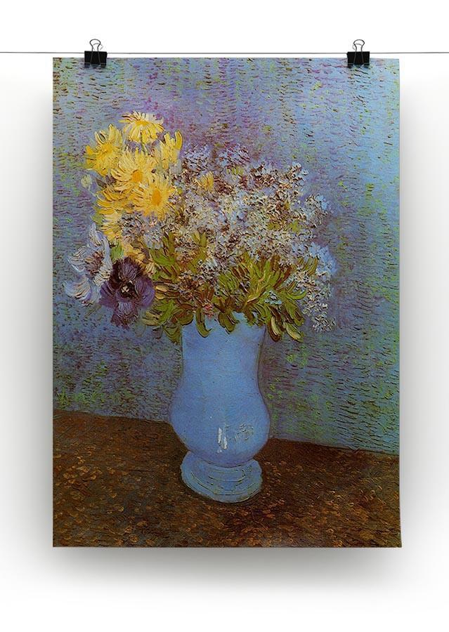 Vase with Lilacs Daisies and Anemones by Van Gogh Canvas Print & Poster - Canvas Art Rocks - 2