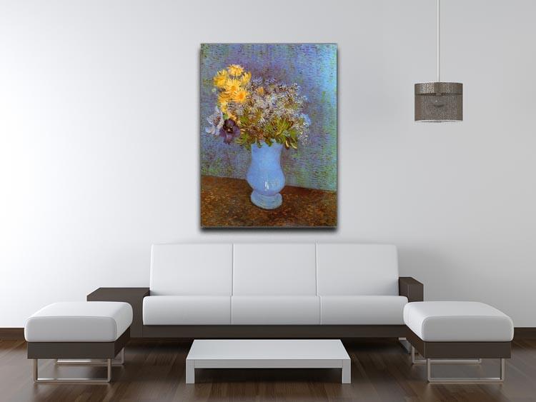 Vase with Lilacs Daisies and Anemones by Van Gogh Canvas Print & Poster - Canvas Art Rocks - 4