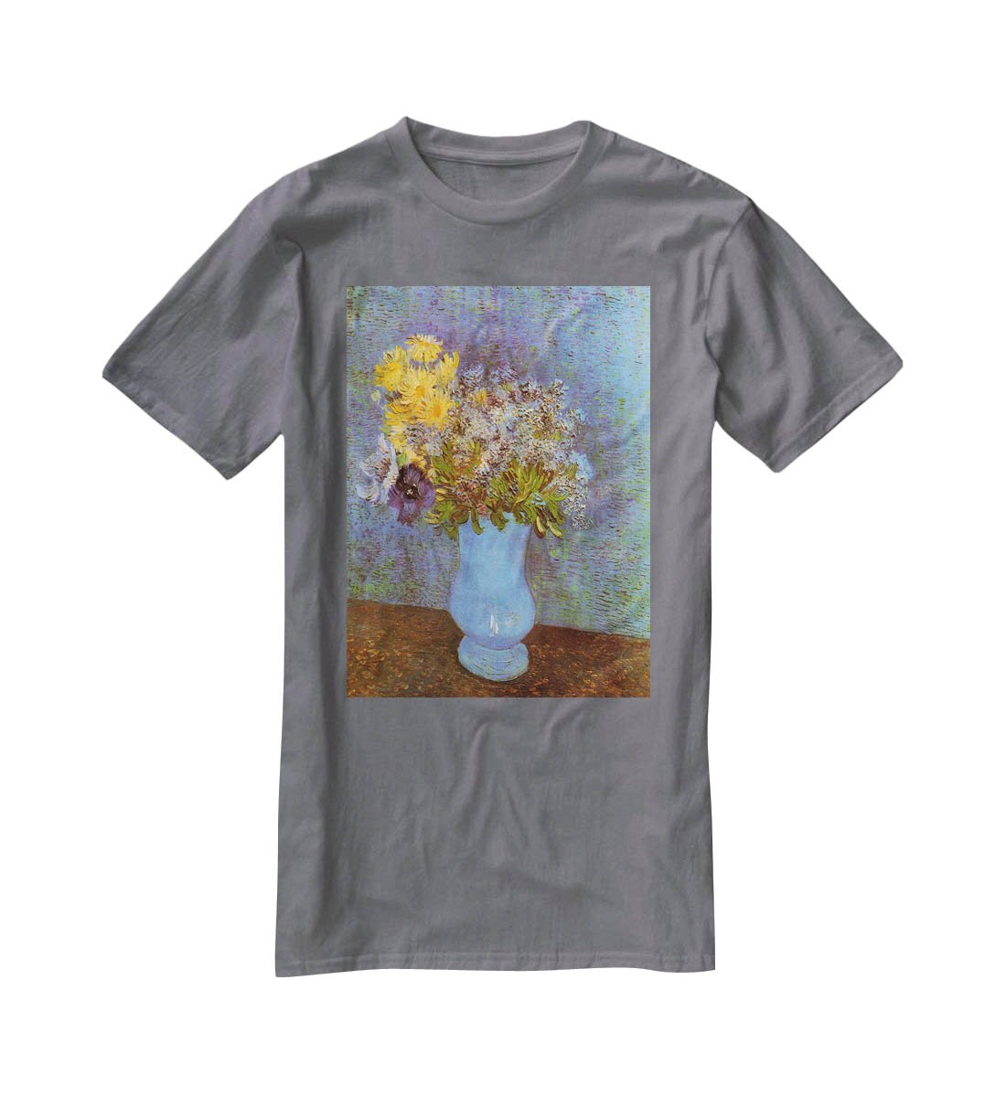 Vase with Lilacs Daisies and Anemones by Van Gogh T-Shirt - Canvas Art Rocks - 3