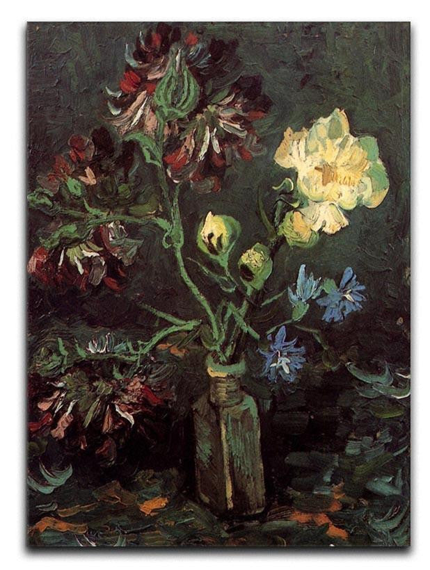 Vase with Myosotis and Peonies by Van Gogh Canvas Print & Poster  - Canvas Art Rocks - 1