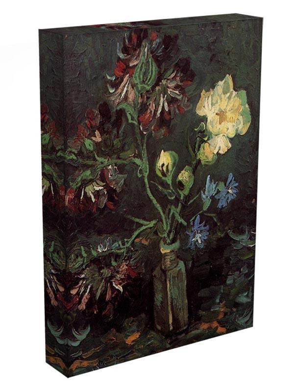 Vase with Myosotis and Peonies by Van Gogh Canvas Print & Poster - Canvas Art Rocks - 3