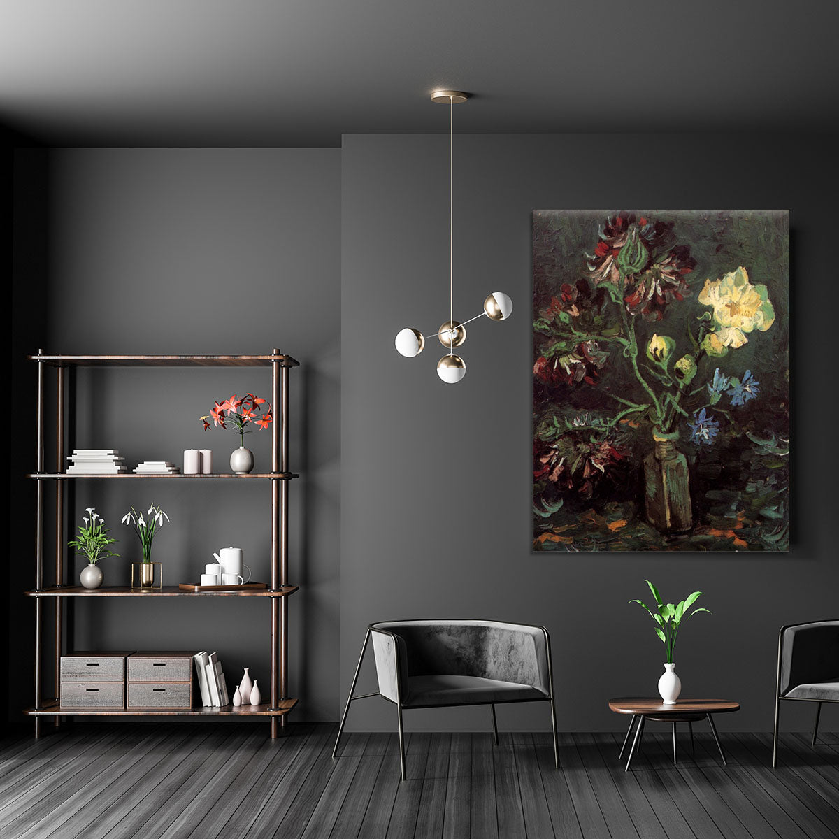 Vase with Myosotis and Peonies by Van Gogh Canvas Print or Poster - Canvas Art Rocks - 5