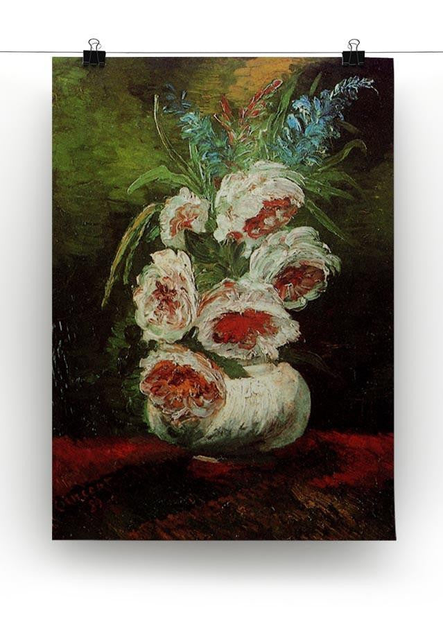 Vase with Peonies by Van Gogh Canvas Print & Poster - Canvas Art Rocks - 2