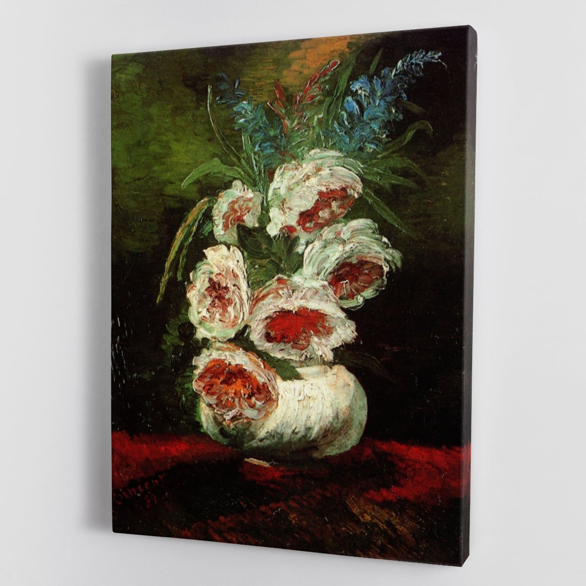 Vase with Peonies by Van Gogh Canvas Print or Poster