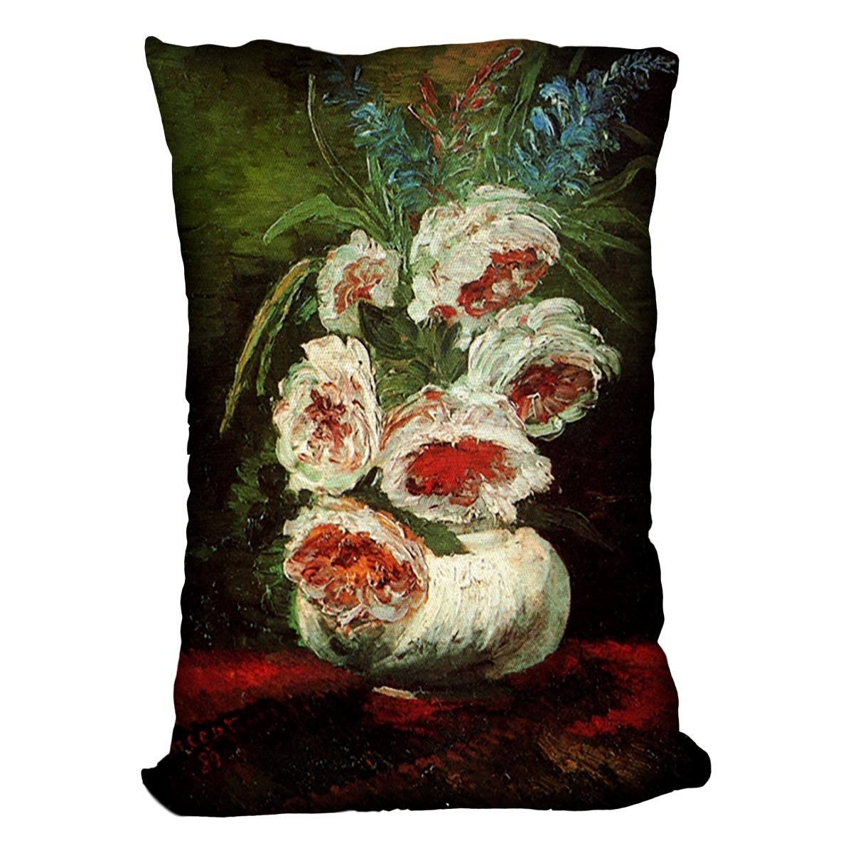 Vase with Peonies by Van Gogh Throw Pillow
