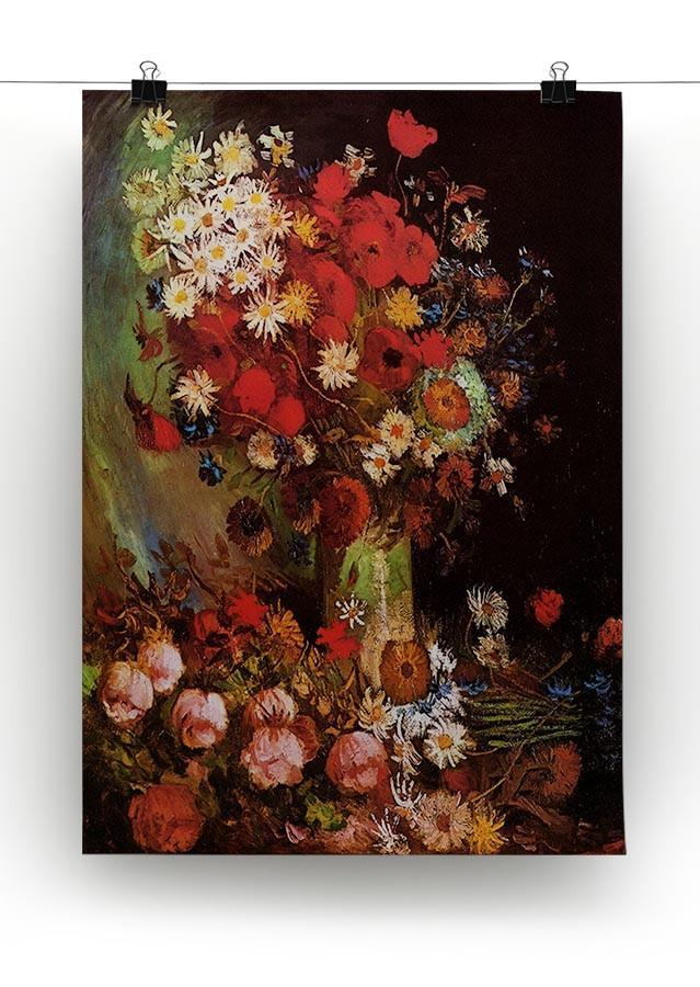 Vase with Poppies Cornflowers Peonies and Chrysanthemums by Van Gogh Canvas Print & Poster - Canvas Art Rocks - 2