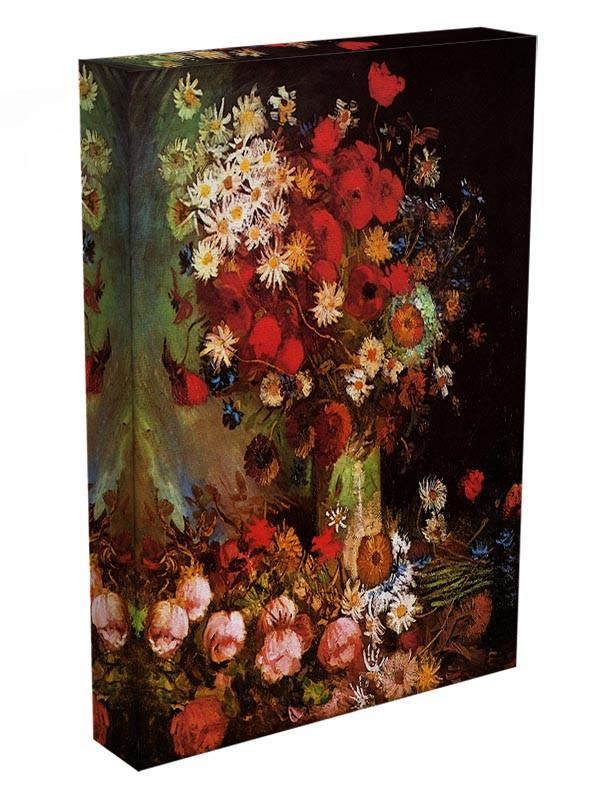Vase with Poppies Cornflowers Peonies and Chrysanthemums by Van Gogh Canvas Print & Poster - Canvas Art Rocks - 3