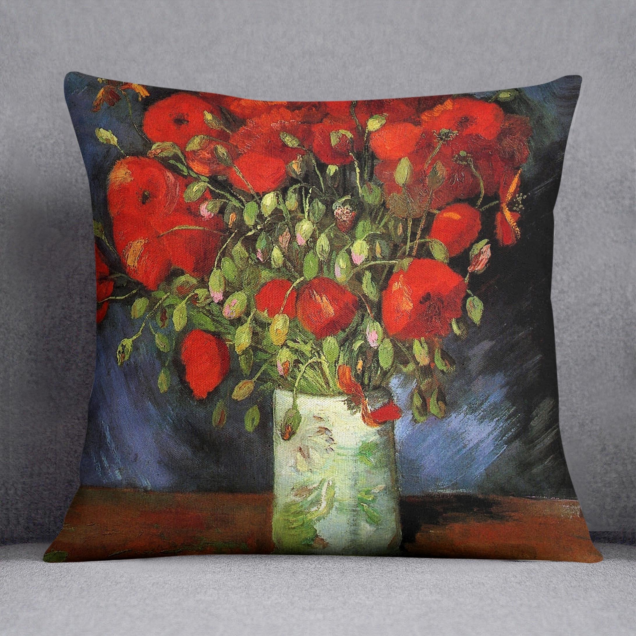 Vase with Red Poppies by Van Gogh Throw Pillow