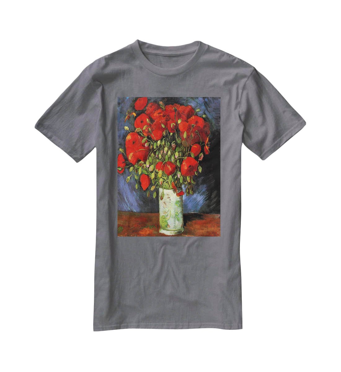 Vase with Red Poppies by Van Gogh T-Shirt - Canvas Art Rocks - 3