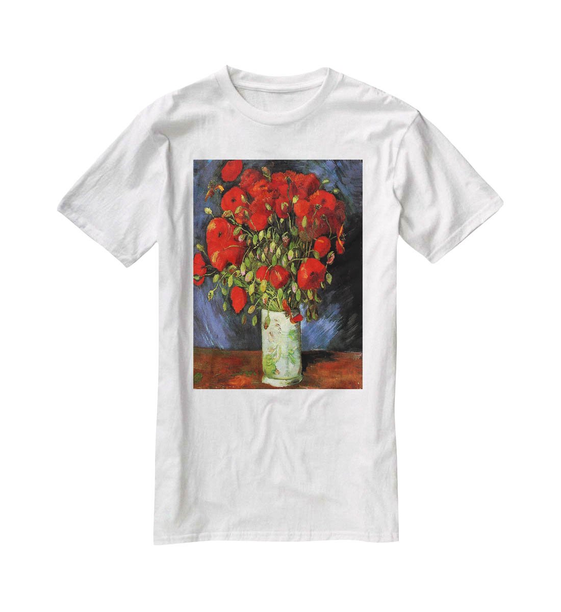 Vase with Red Poppies by Van Gogh T-Shirt - Canvas Art Rocks - 5