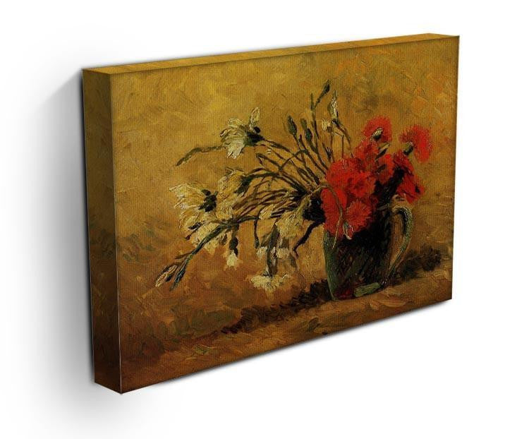 Vase with Red and White Carnations on Yellow Background by Van Gogh Canvas Print & Poster - Canvas Art Rocks - 3