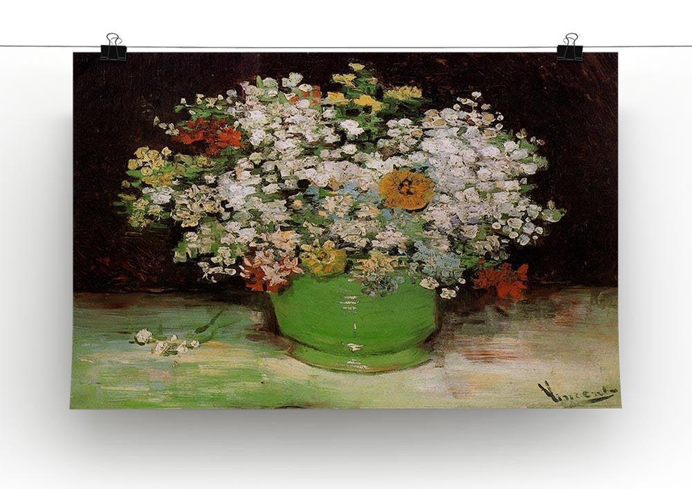 Vase with Zinnias and Other Flowers by Van Gogh Canvas Print & Poster - Canvas Art Rocks - 2