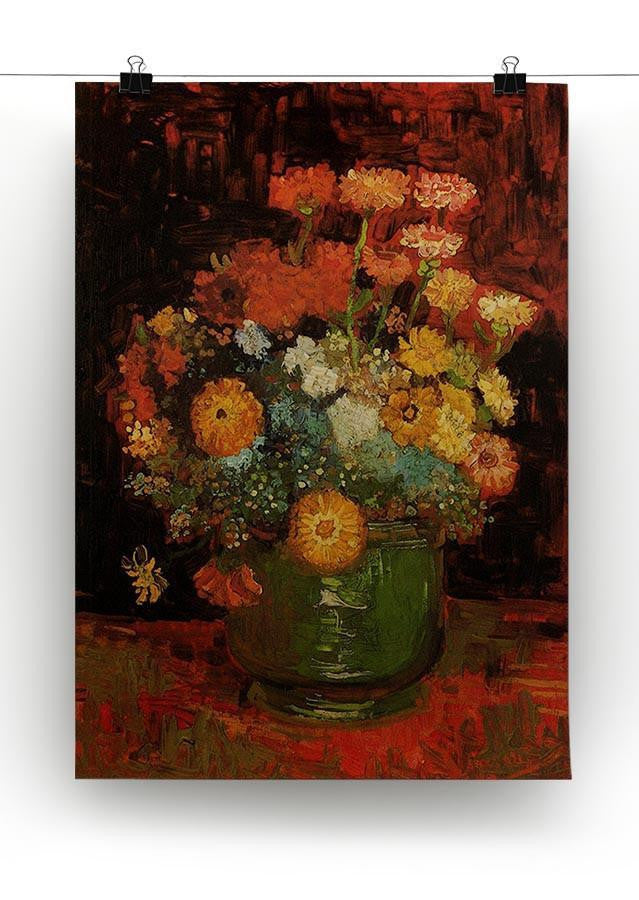 Vase with Zinnias by Van Gogh Canvas Print & Poster - Canvas Art Rocks - 2