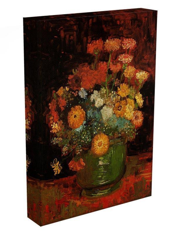 Vase with Zinnias by Van Gogh Canvas Print & Poster - Canvas Art Rocks - 3