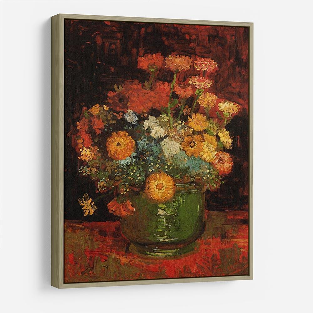 Vase with Zinnias by Van Gogh HD Metal Print