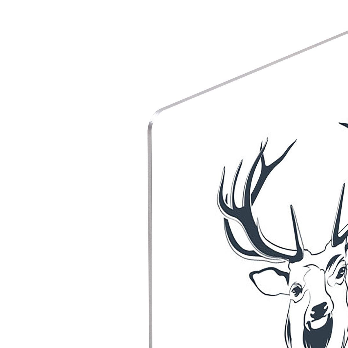 Vector Illustration of a Male Red Deer Head HD Metal Print - Canvas Art Rocks - 4