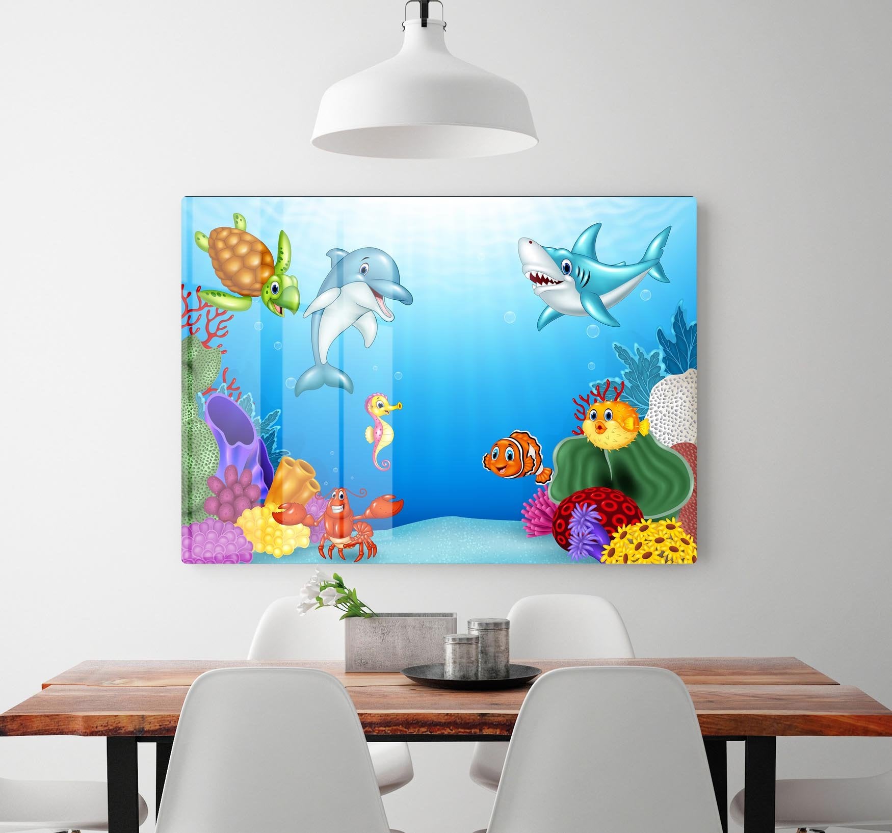 Vector illustration of Cartoon tropical fish HD Metal Print - Canvas Art Rocks - 2