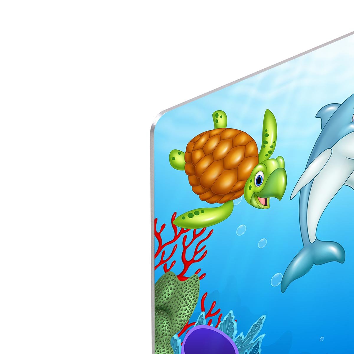 Vector illustration of Cartoon tropical fish HD Metal Print - Canvas Art Rocks - 4