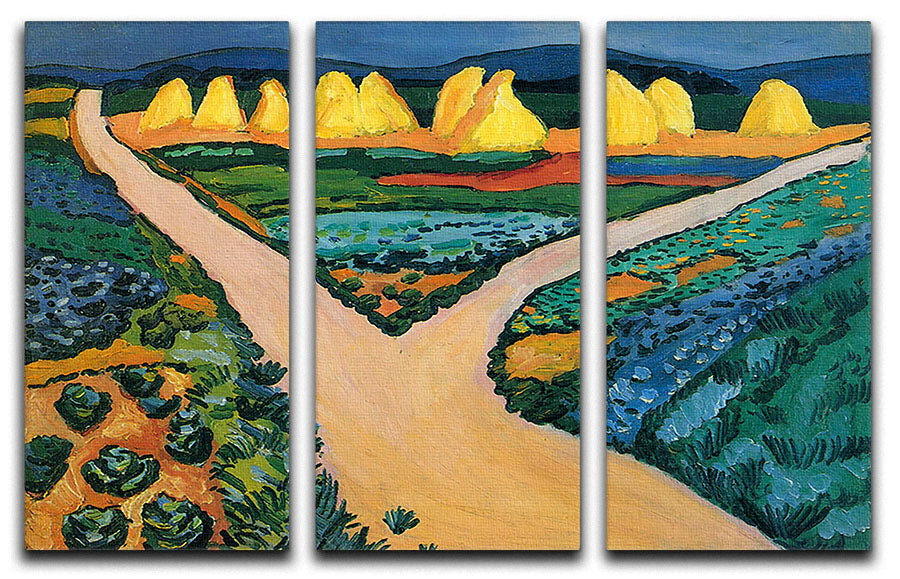 Vegetable Fields by Macke 3 Split Panel Canvas Print - Canvas Art Rocks - 1