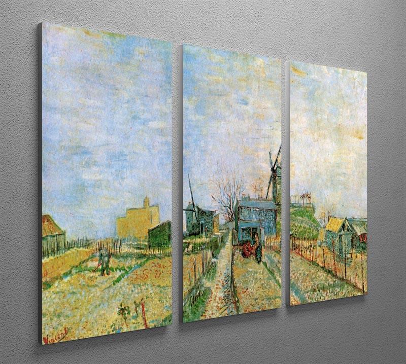 Vegetable Garden in Montmartre by Van Gogh 3 Split Panel Canvas Print - Canvas Art Rocks - 4