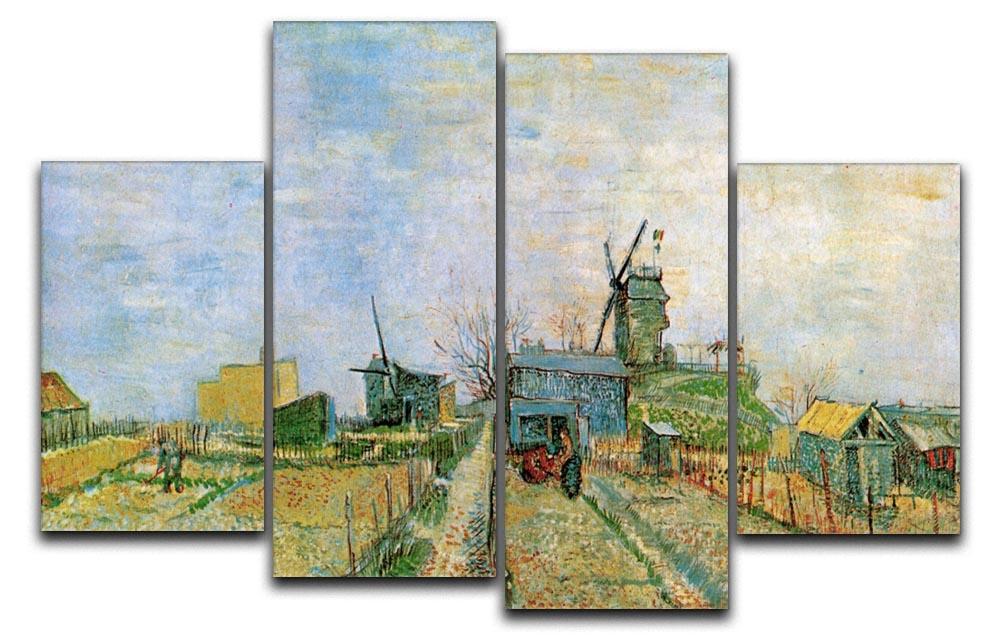 Vegetable Garden in Montmartre by Van Gogh 4 Split Panel Canvas  - Canvas Art Rocks - 1