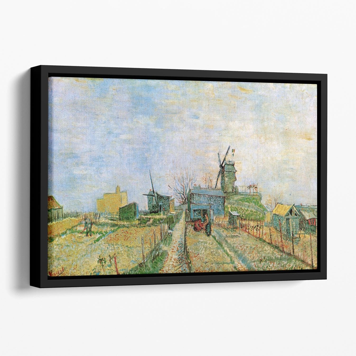 Vegetable Garden in Montmartre by Van Gogh Floating Framed Canvas