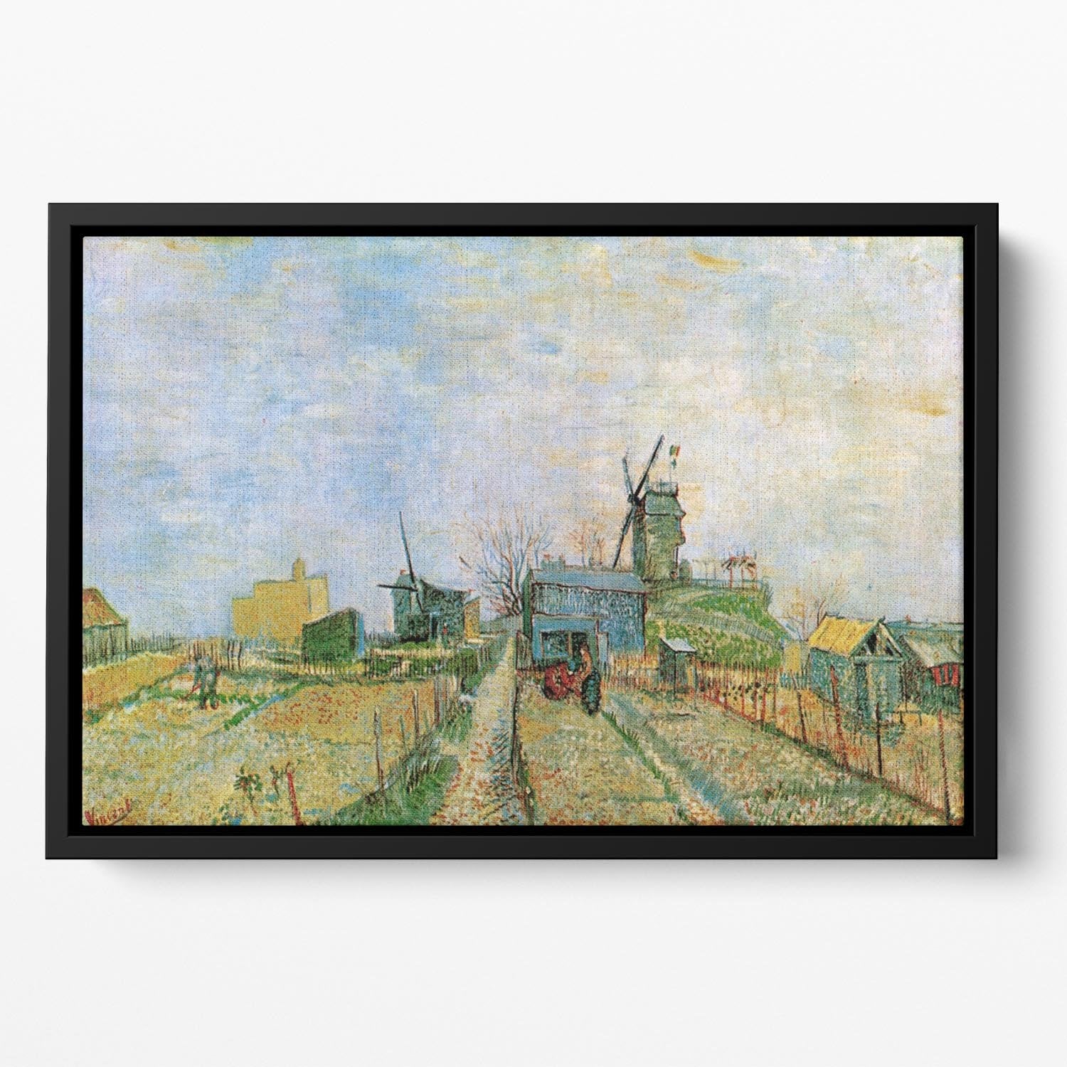 Vegetable Garden in Montmartre by Van Gogh Floating Framed Canvas