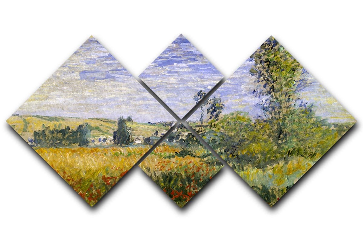 Vethueil by monet 4 Square Multi Panel Canvas  - Canvas Art Rocks - 1